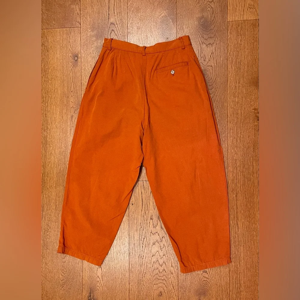 90s VTG Barrel Leg Tweeds Trousers orange size 10 - Picture 2 of 6